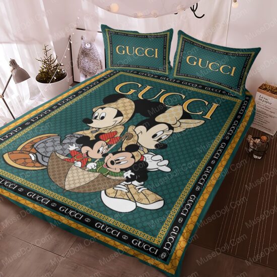 Mickey Mouse Gucci Bed Set Bedding Set MuseDoll.Com
